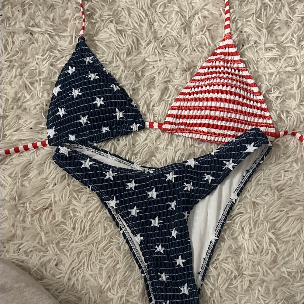 Red and Blue Star Bikini Set